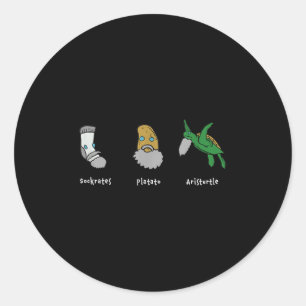 Philosophie Sokrates Plato Aristoteles Design für Runder Aufkleber