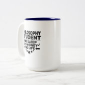Philosophie Student kein Schlaf kein Geld kein Leb Zweifarbige Tasse (Vorderseite Links)