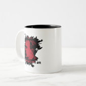 Philosophie-Tasse mit Nietzsche Zitat Zweifarbige Tasse (Vorderseite Links)