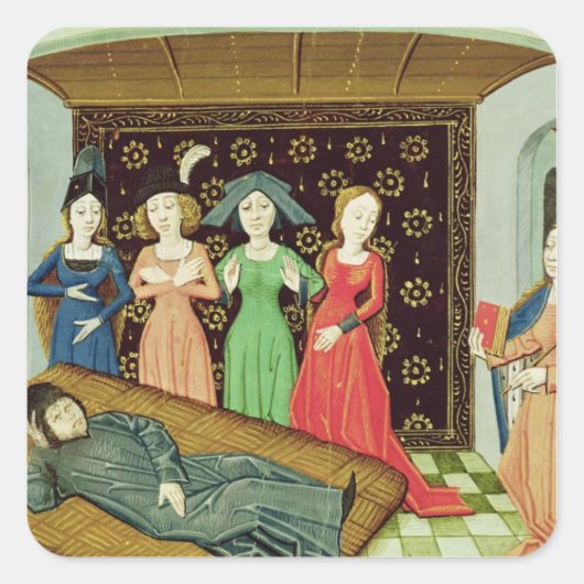 Philosophie und die Muse Quadratischer Aufkleber (Vorderseite)