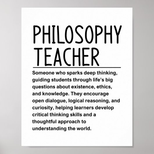 Philosophielehrer Poster (Vorne)
