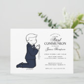 Philosophien Erste Kommunion - Junge Einladung (Stehend Vorderseite)