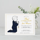 Philosophien Erste Kommunion - Junge Folieneinladung (Stehend vorne)