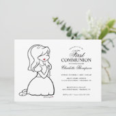 Philosophien Erste Kommunion - Mädchen Einladung (Stehend Vorderseite)