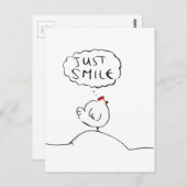 Philosophisches Hühnchen - nur lächeln Postkarte (Vorne/Hinten)