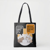 Philosophy Cat Red Dot Existential Humor Art Tasche (Vorderseite)