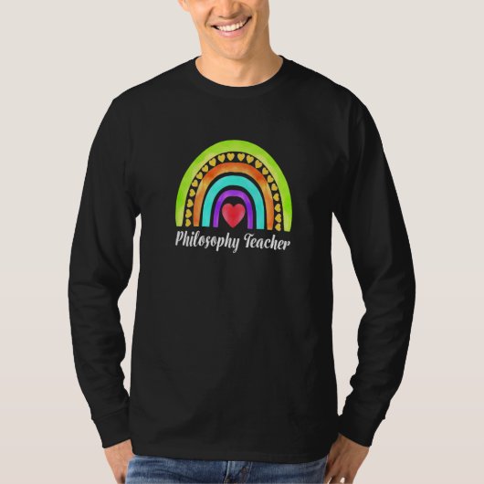 Philosophy Teacher Hearts & Rainbows Premium T-Shirt (Vorderseite)
