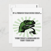 Philosoraptor Deaf Language Postkarte (Vorne/Hinten)