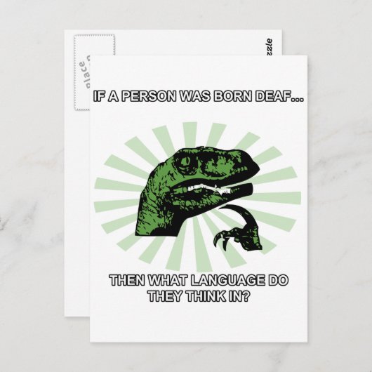 Philosoraptor Deaf Language Postkarte (Vorne/Hinten)