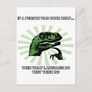 Philosoraptor Deaf Language Postkarte