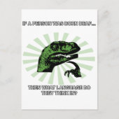 Philosoraptor Deaf Language Postkarte (Vorderseite)