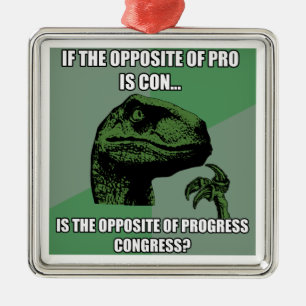 Philosoraptor Fortschritt gegen Kongreß Silbernes Ornament