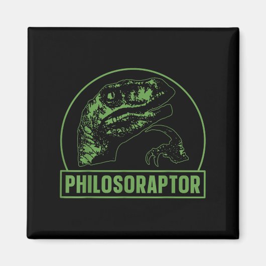 Philosoraptor Funny Philosophy Meme Velociraptor D Magnet (Vorne)