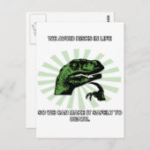 Philosoraptor Leben und Tod Postkarte (Vorne/Hinten)