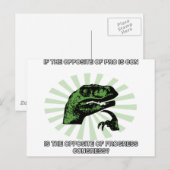 Philosoraptor Progress und Kongress Postkarte (Vorne/Hinten)
