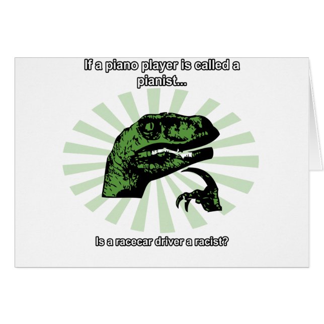 Philosoraptor Rennwagen-Antriebs-Witz (Vorderseite (Horizontal))