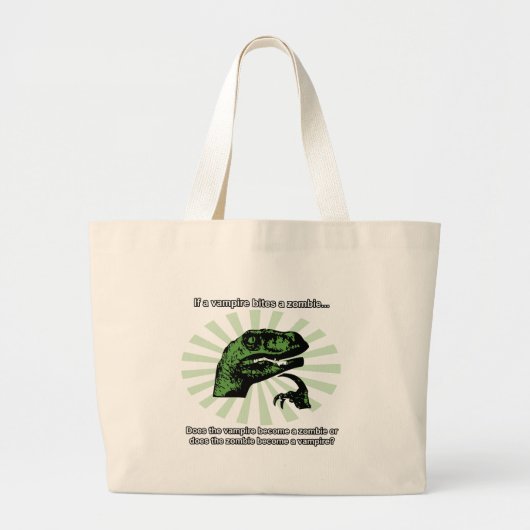 Philosoraptor Vampire und Zombies Jumbo Stoffbeutel (Vorne)