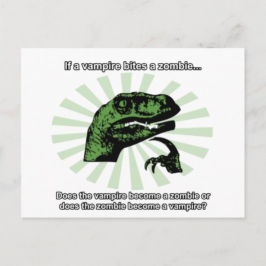 Philosoraptor Vampires und Zombies Postkarte (Vorderseite)