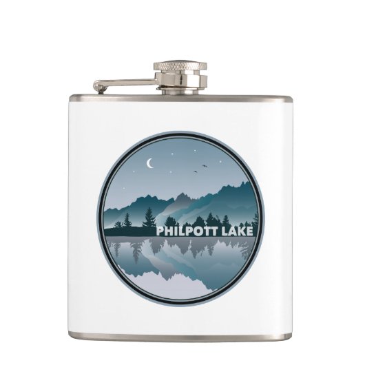 Philpott Lake Virginia Reflection Flachmann (Vorderseite)