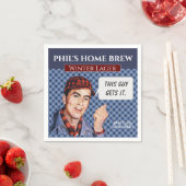 Phil's Home Brew- blau kariert Serviette (Beispiel)