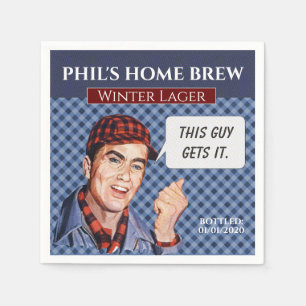 Phil's Home Brew- blau kariert Serviette