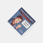 Phil's Home Brew- blau kariert Serviette (Ecke)