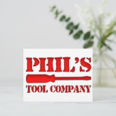 Phil's Tool Company Postkarte (Stehend Vorderseite)