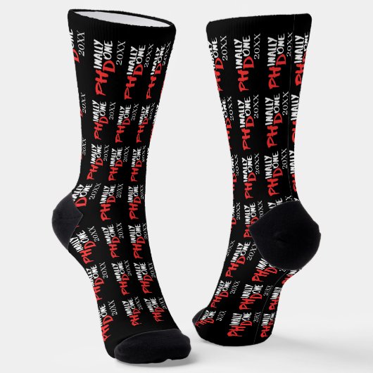 Phinally done - Black PHD Graduation Quote Design Socken (Gewinkelt)