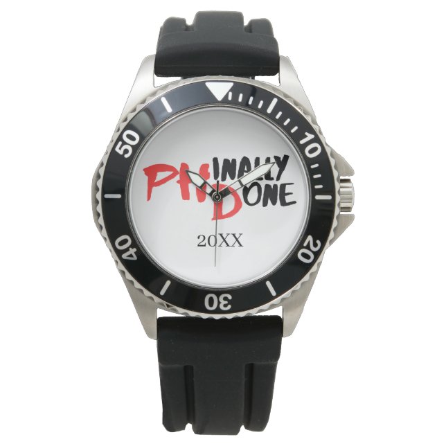 Phindone - Funny PHD Abschluss Quote Design Armbanduhr (Vorderseite)