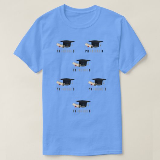 Phinished Funny Fertig PhD-Hut und Diplom 1 T-Shirt (Design vorne)
