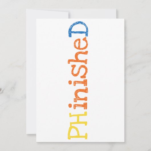 PHinisheD PHD Doktor-Doktor-Doktorat Ankündigung (Vorderseite)