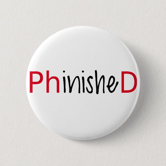Phinished, Wortkunst, Textentwurf für PhD Button (Vorderseite)