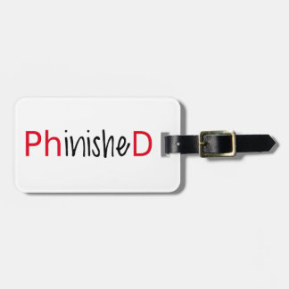 Phinished, Wortkunst, Textentwurf für PhD Gepäckanhänger