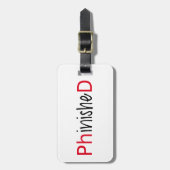 Phinished, Wortkunst, Textentwurf für PhD Gepäckanhänger (Vorderseite vertikal)