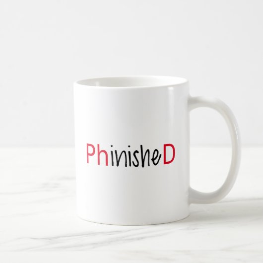 Phinished, Wortkunst, Textentwurf für PhD Kaffeetasse (Rechts)