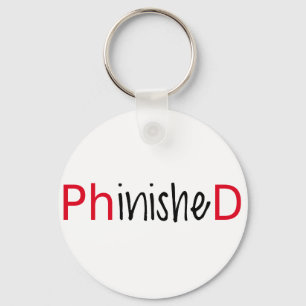 Phinished, Wortkunst, Textentwurf für PhD Schlüsselanhänger