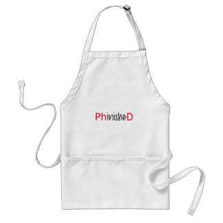 Phinished, Wortkunst, Textentwurf für PhD Schürze