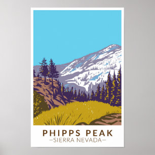 Phipps Peak Sierra Nevada Kalifornien Vintag Poster