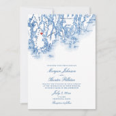 Phippsburg Maine Elegant Navy Map Wedding Einladung (Vorderseite)