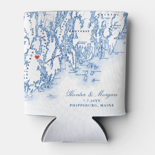 Phippsburg Maine Gastgeschenk Hochzeit Drink Holde Dosenkühler (Vorderseite)