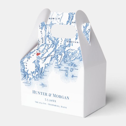 Phippsburg Maine Hochzeit in Urlaubsort Karte Eleg Geschenkschachtel (Vorderseite)
