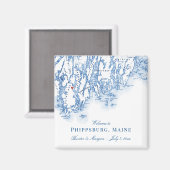 Phippsburg Maine Karte Elegant Wedding Gevor Magnet (Vorderseite/Rückseite)