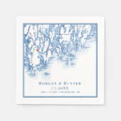 Phippsburg Maine Map Navy Elegant Wedding Serviette (Vorderseite)