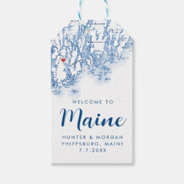 Phippsburg Maine Modern Map Navy Gastgeschenk Hoch Geschenkanhänger