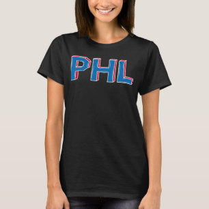 PHL Philadelphia Abkürzung Buchstaben in blau rot T-Shirt