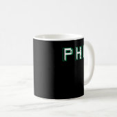 PHL Philadelphia Abkürzungsbuchstaben Pixel Block Kaffeetasse (VorderseiteRechts)