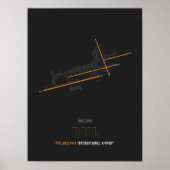 PHL - Philadelphia Airport Runway Diagramm Art Poster (Vorne)
