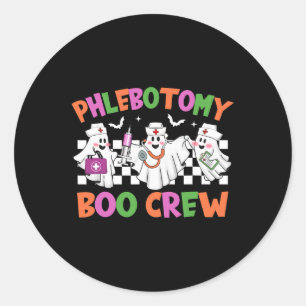Phlebotomie Boo Crew Phlebotomist Halloween Kostüm Runder Aufkleber