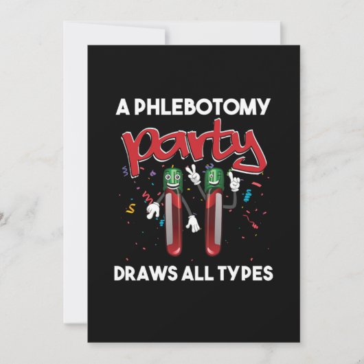 Phlebotomie Party Vacutainer Blutphlebotomist Gif Einladung (Vorderseite)