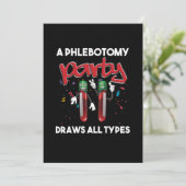 Phlebotomie Party Vacutainer Blutphlebotomist Gif Einladung (Stehend Vorderseite)